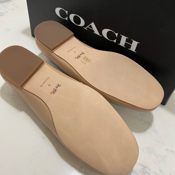 Coach Women's Tan Mary Jane Flats - Picture 9 of 10